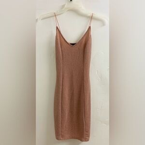 Love Tree Shimmering Copper Mini Dress